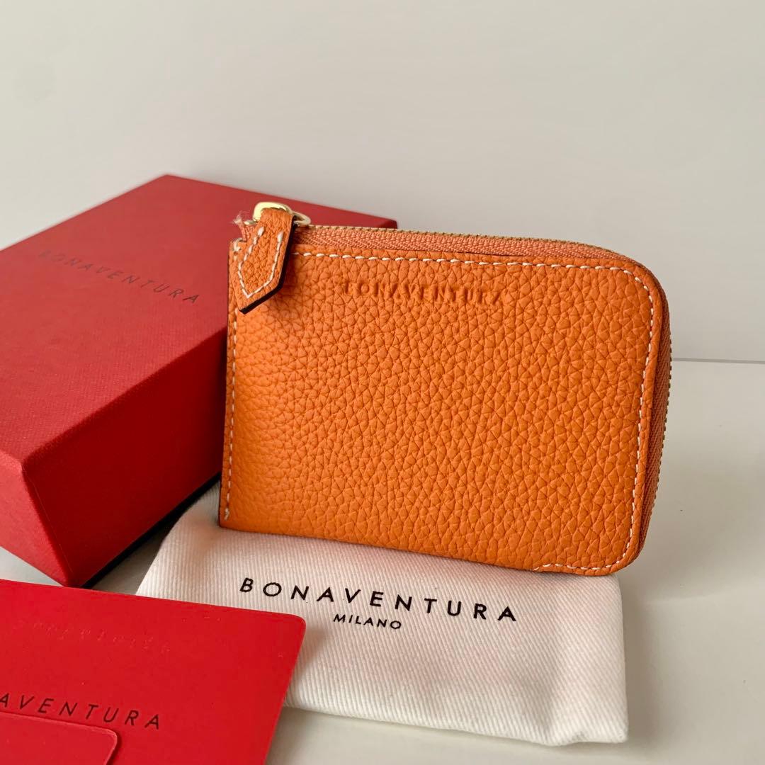 【BONAVENTURA】カードケース　ケース　オレンジ　レザー　新品