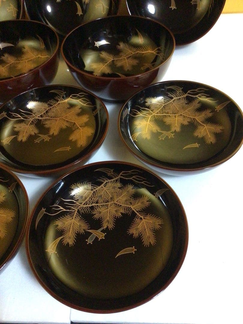 木製蒔絵入りお椀５客セット