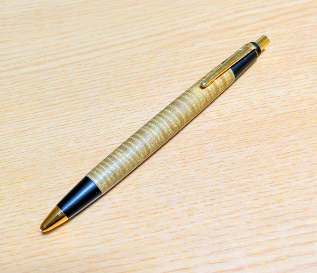 野原工芸栃縮杢シャーペン新型固定式口金付き！最安値　検索用　工房楔　ボナンペン
