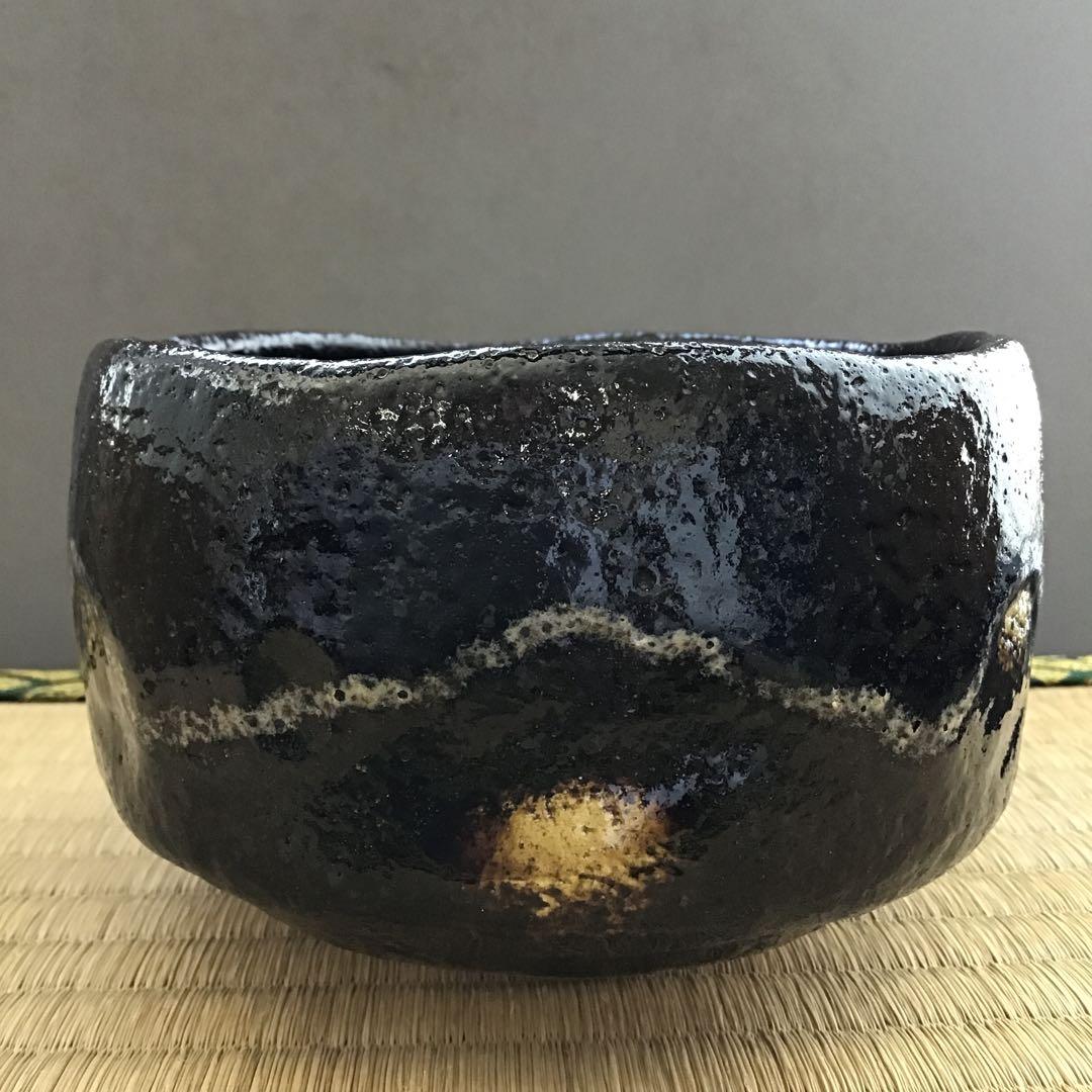 茶道具　黒茶盌　幕釉黒楽　小川裕起夫(長楽の息子)作　共箱　S5CW