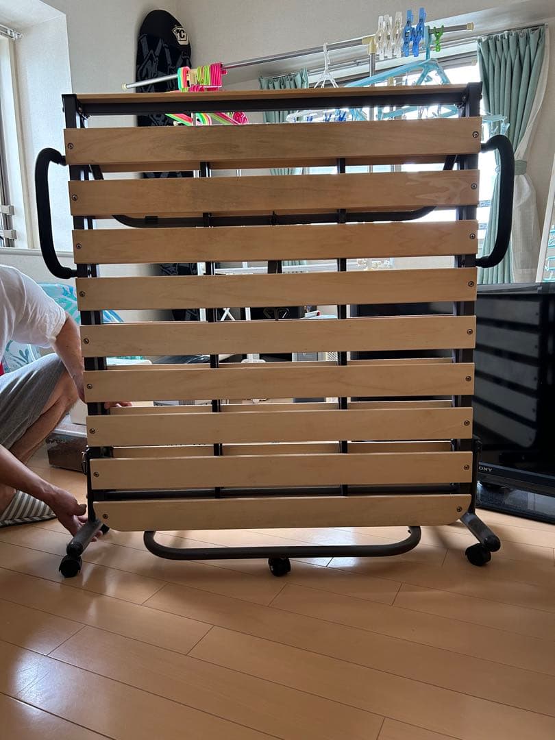 折りたたみベッド シングルサイズ ナチュラル