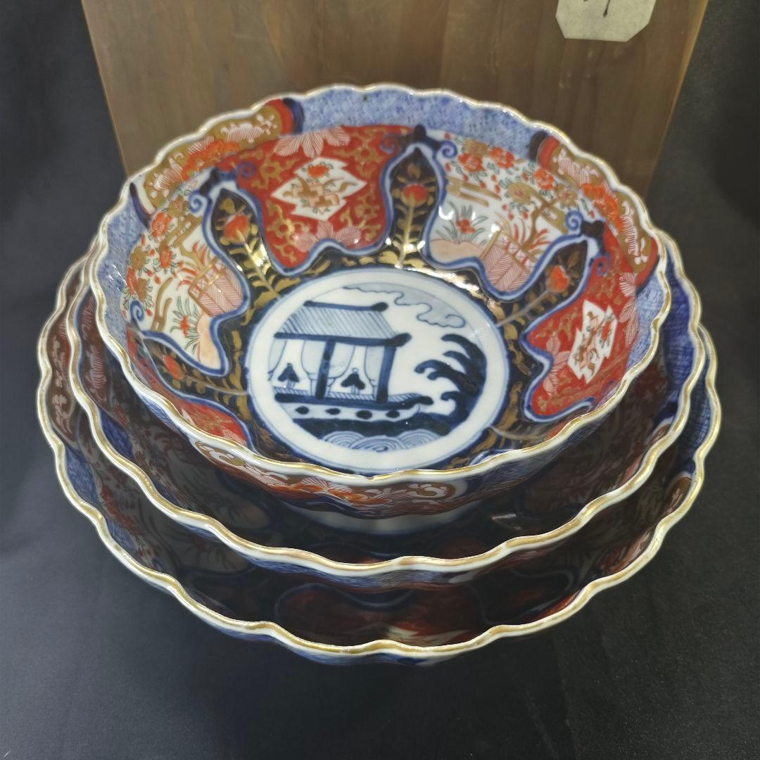 古伊万里 錦手 金彩ミッツ組大鉢 薄手 江戸古美術 骨董 旧家蔵出し美品