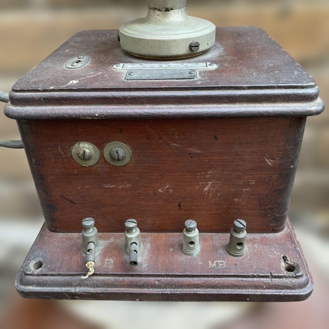 B 国鉄廃品 鉄道廃品 デルビル磁石式壁掛電話機　レトロ壁掛け電話機　国鉄電話機