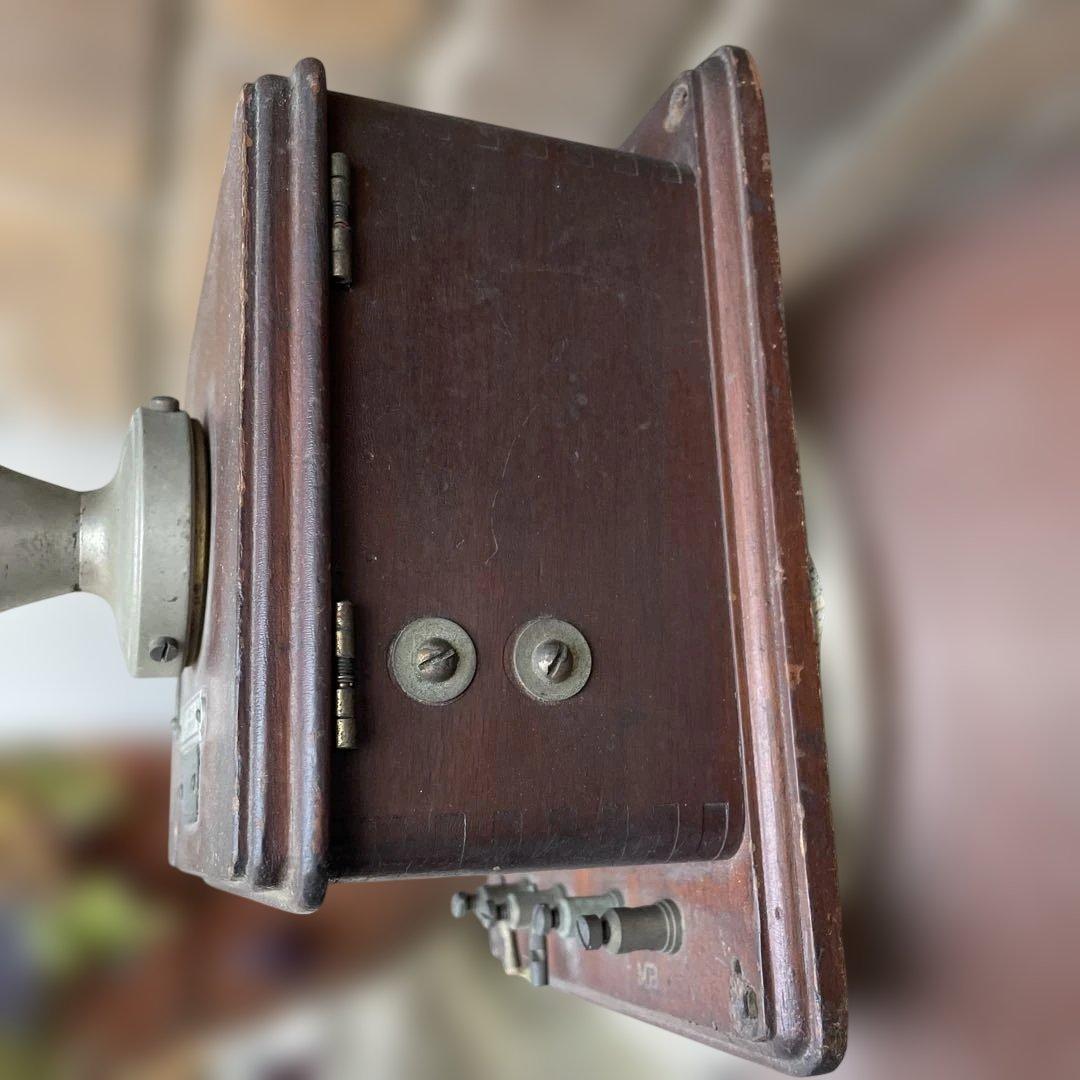 B 国鉄廃品 鉄道廃品 デルビル磁石式壁掛電話機　レトロ壁掛け電話機　国鉄電話機