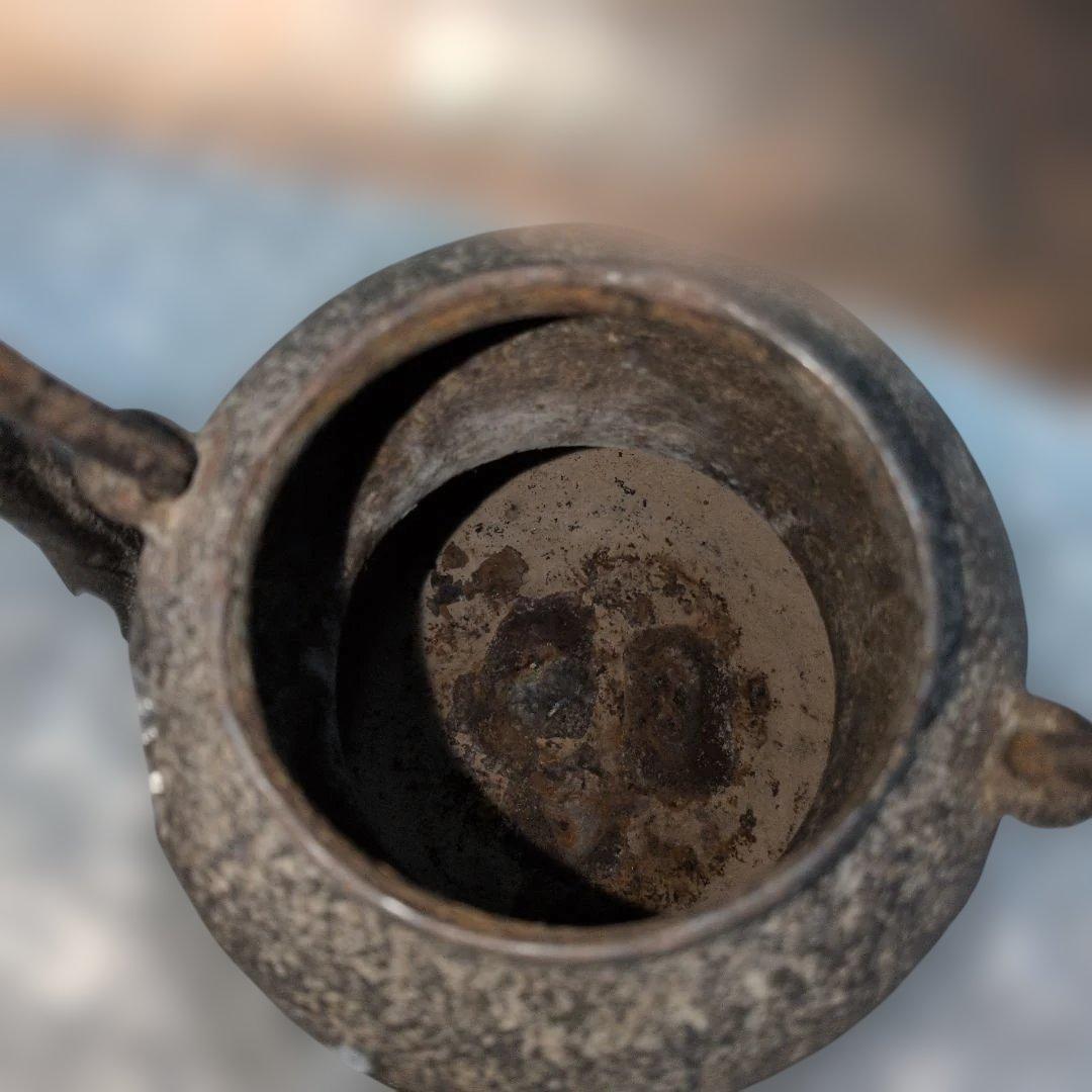 ※手渡し限定 十一代　宮崎寒雉　鉄製瓢箪茶釜 木箱付　先祖代々物　骨董品　岐阜市