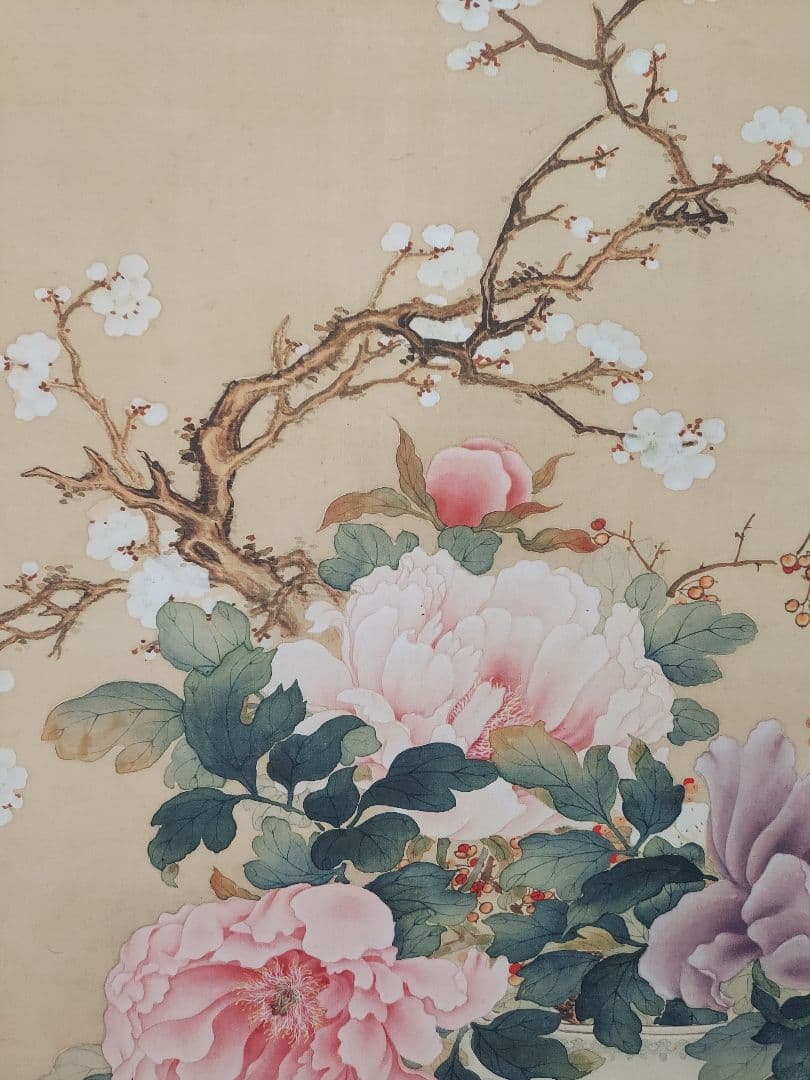 中国　掛軸　清朝　工芸品　宮廷　画家