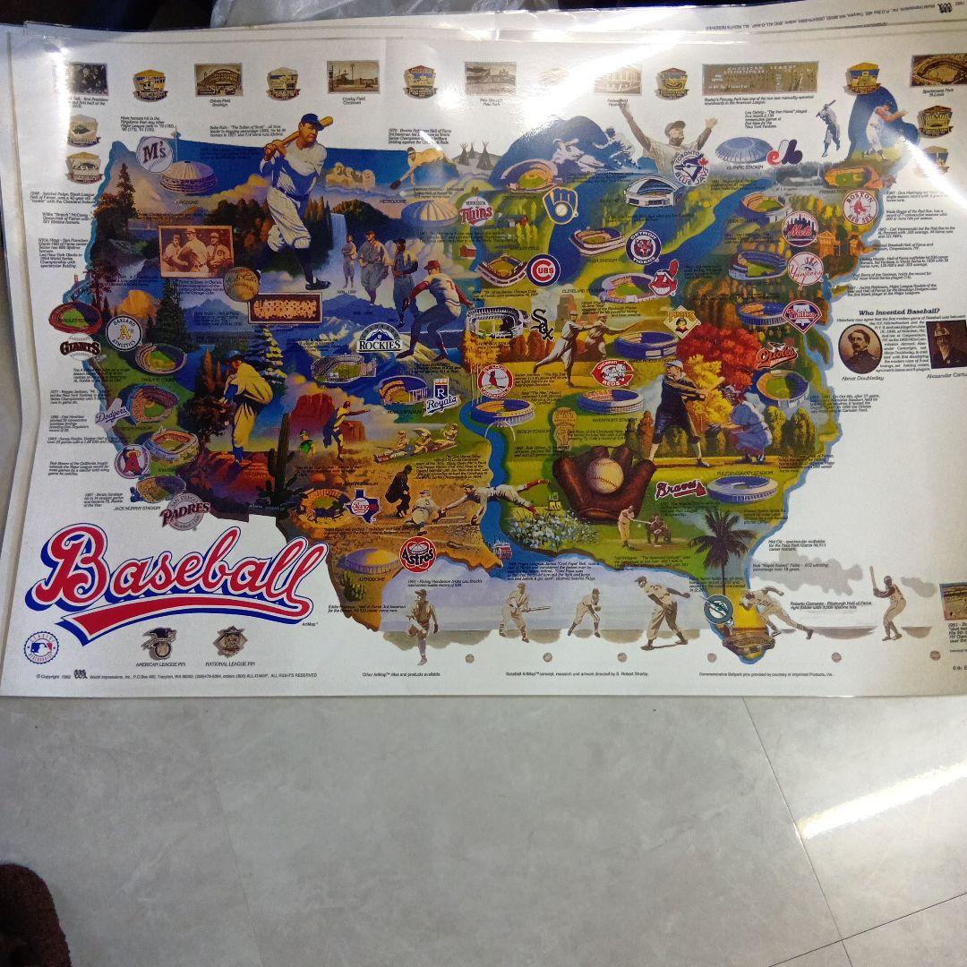 (175)Baseball Map Poster 1992年 フルカラー