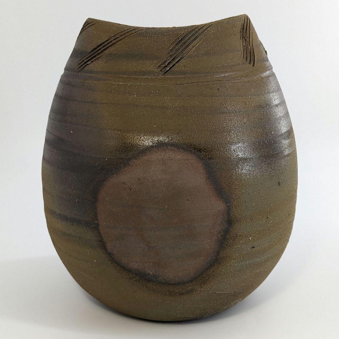 南燦窯 平田吉己 備前焼 壺 共箱 花瓶 花入 花器 壷 フラワーベース 置物