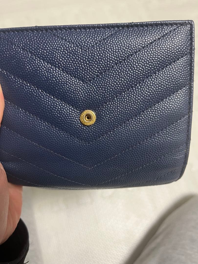 YSL 青　財布