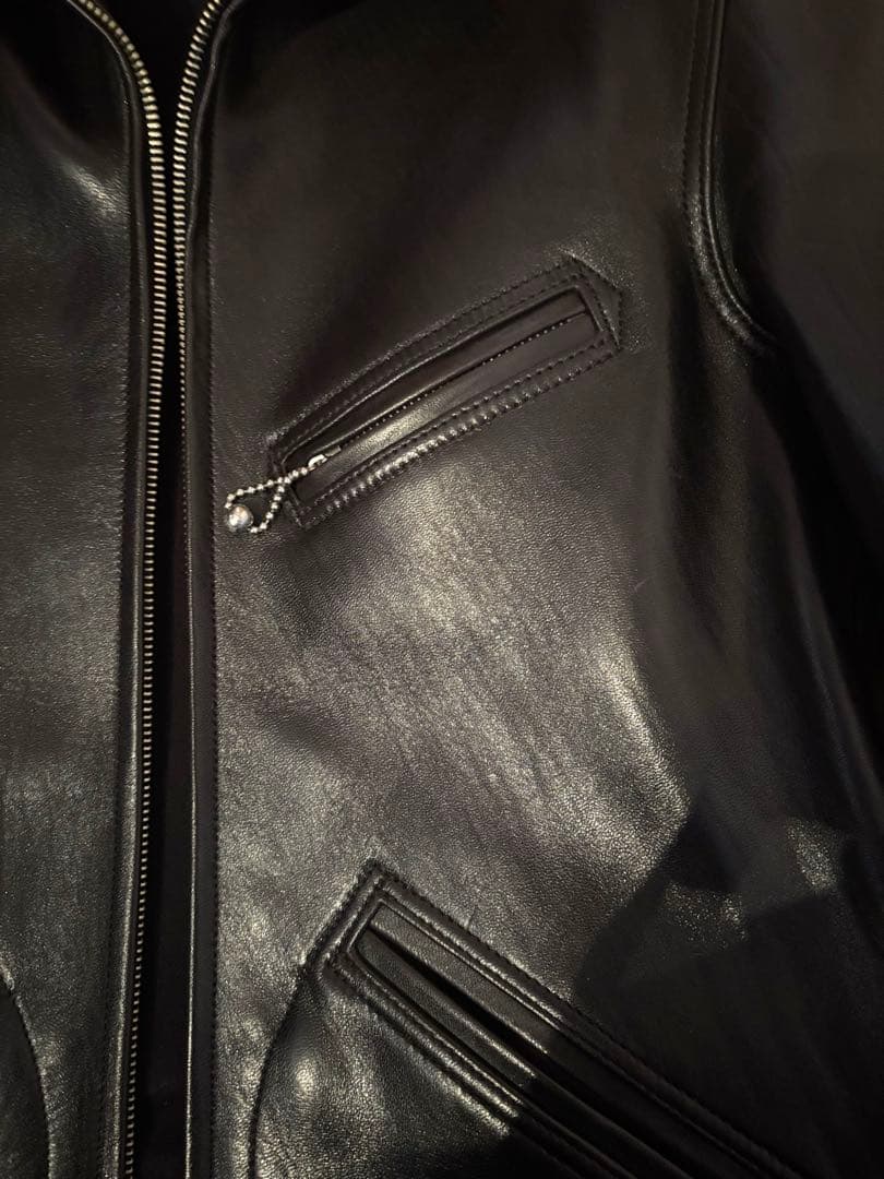 ファインクリークレザーズ　サンタアニタ　レザースポーツジャケット　36　黒　馬革