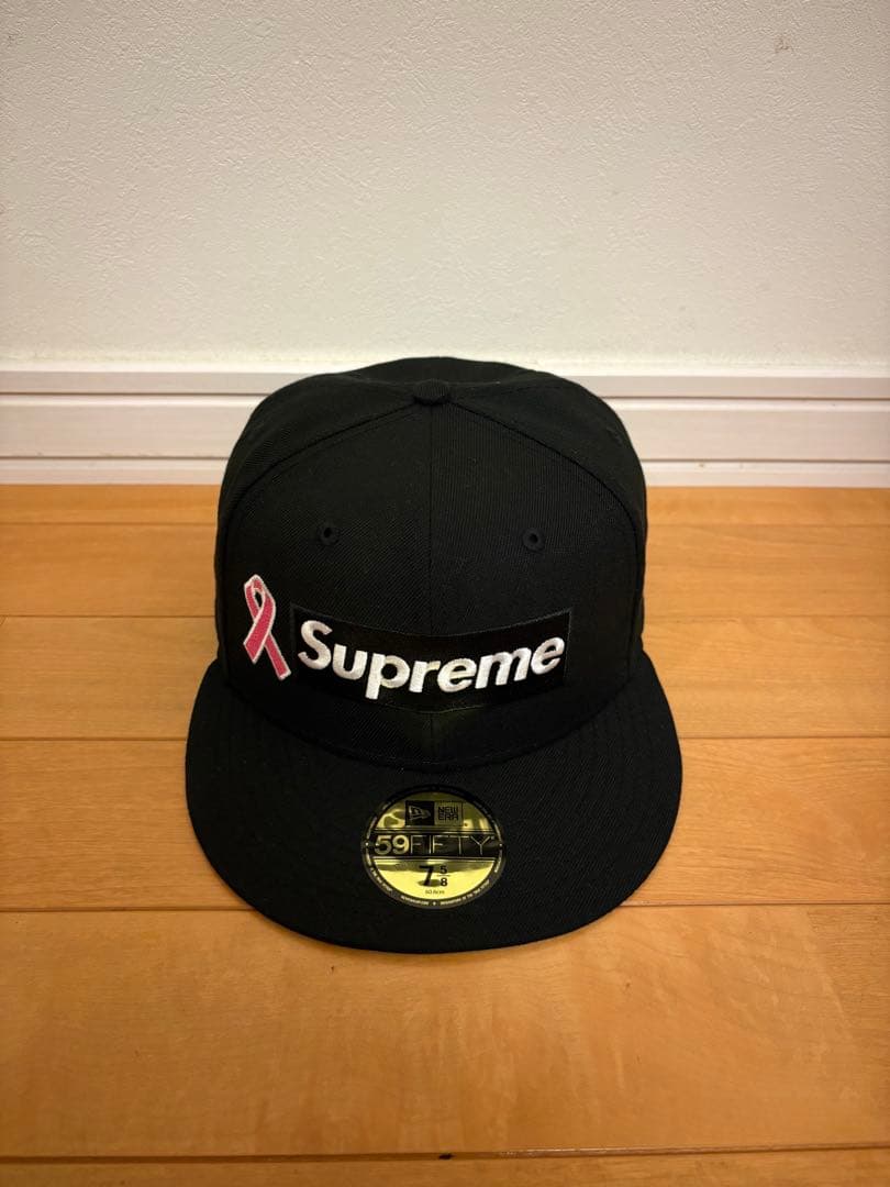 Supreme Box Logo New Era ブラックキャップ 7 5/8