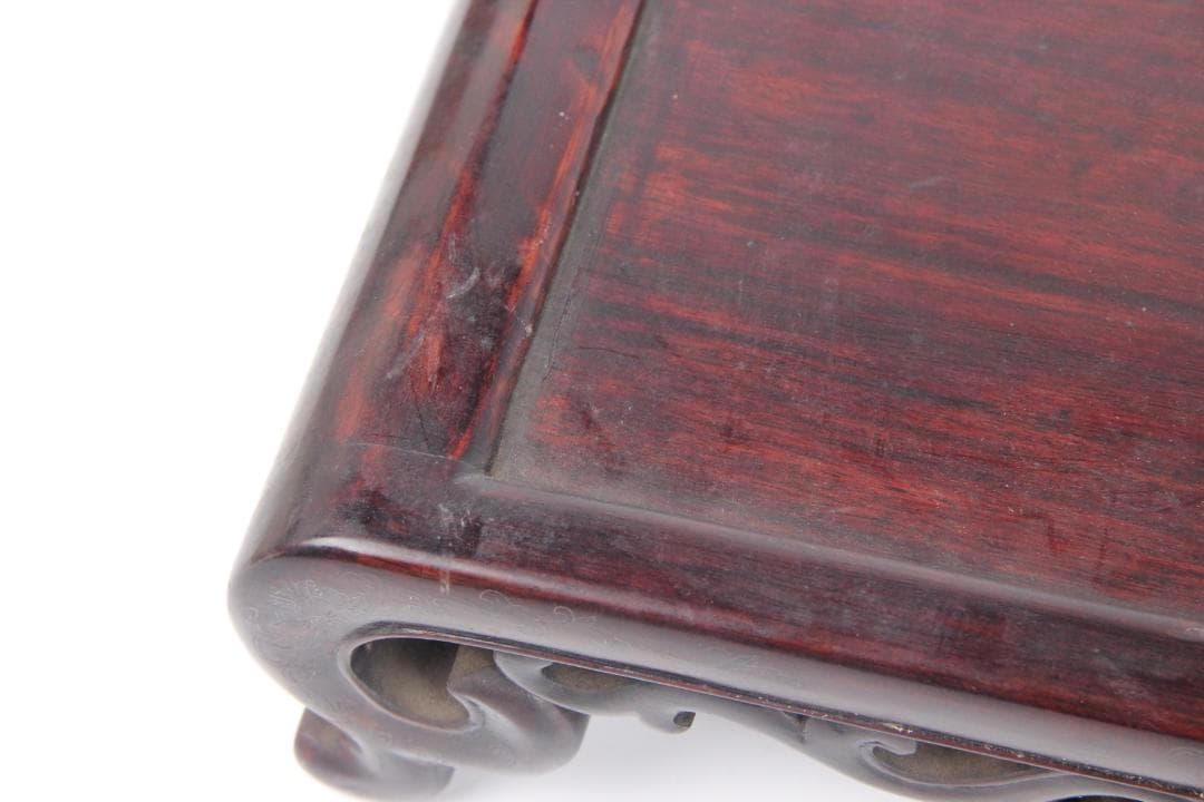 唐木 紫檀 木製 銀象嵌 花台 香炉台 茶道具 書道具 仏具 ES1-26