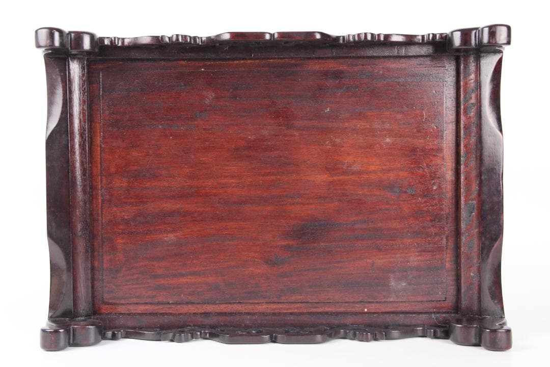 唐木 紫檀 木製 銀象嵌 花台 香炉台 茶道具 書道具 仏具 ES1-26