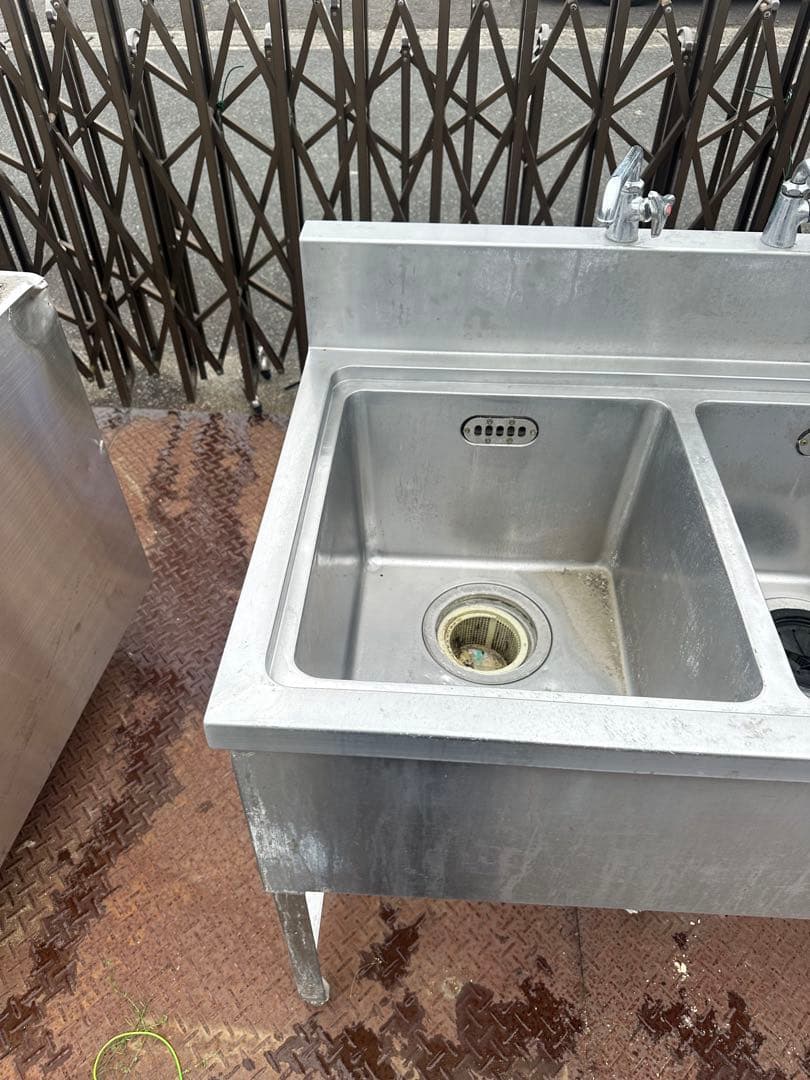 3槽シンク 1500×670×960 3層流し台 中古厨房