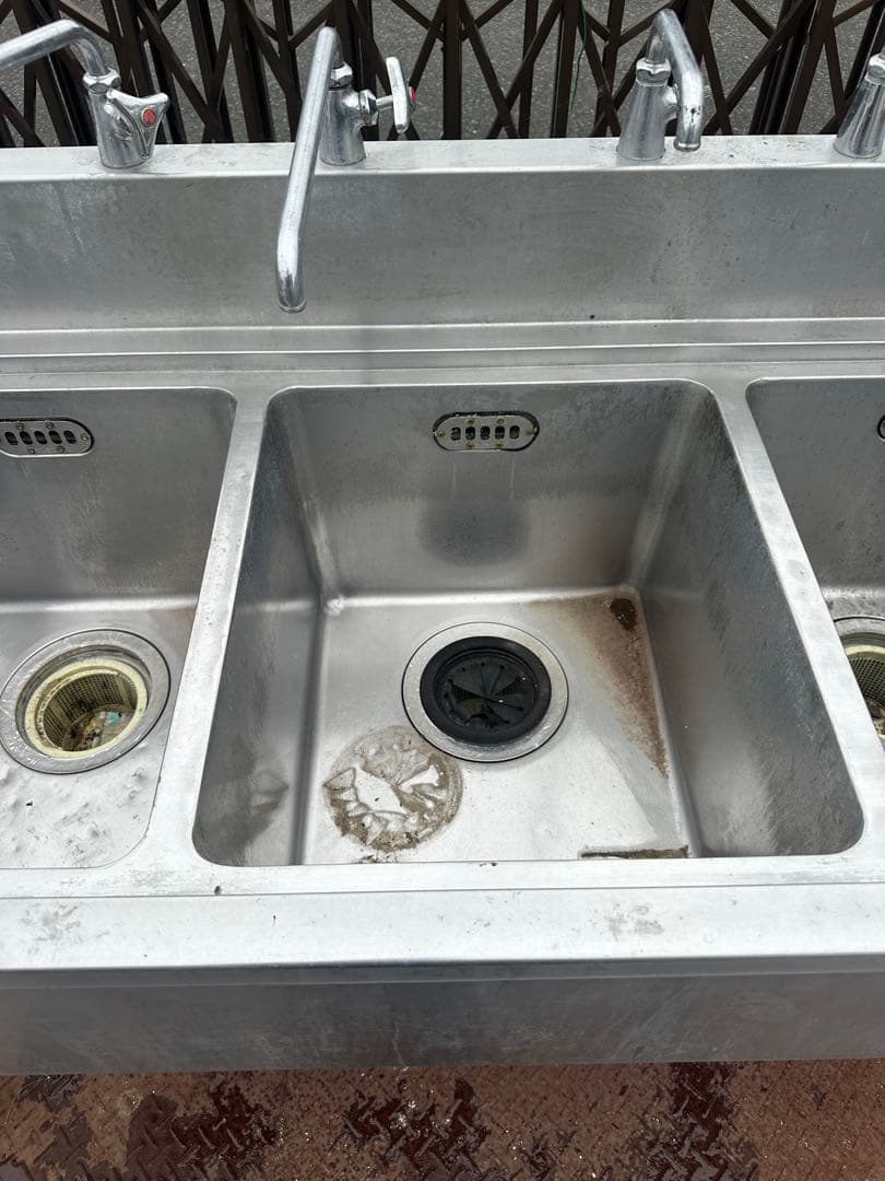 3槽シンク 1500×670×960 3層流し台 中古厨房