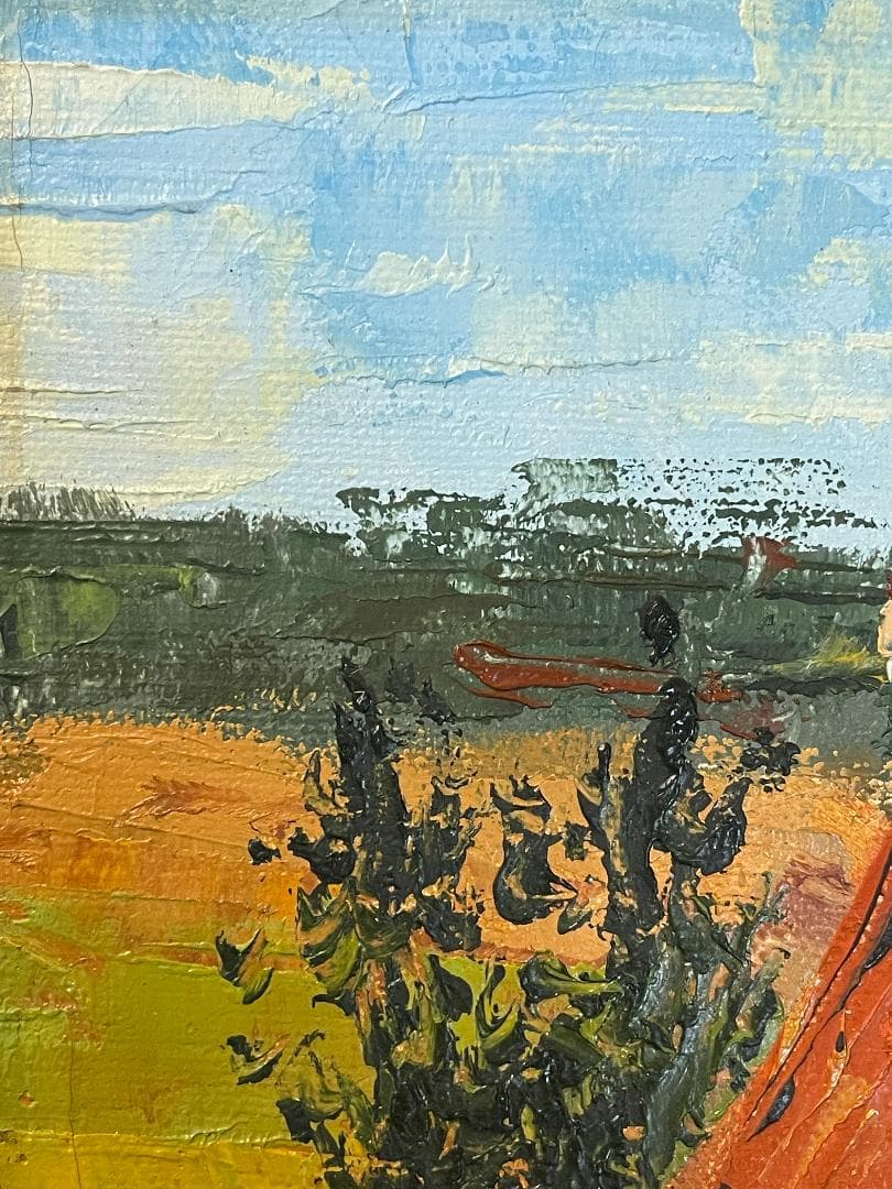 「真作」KARPATY PETERS　風景画　油彩画　額装　サイン有り　F4号
