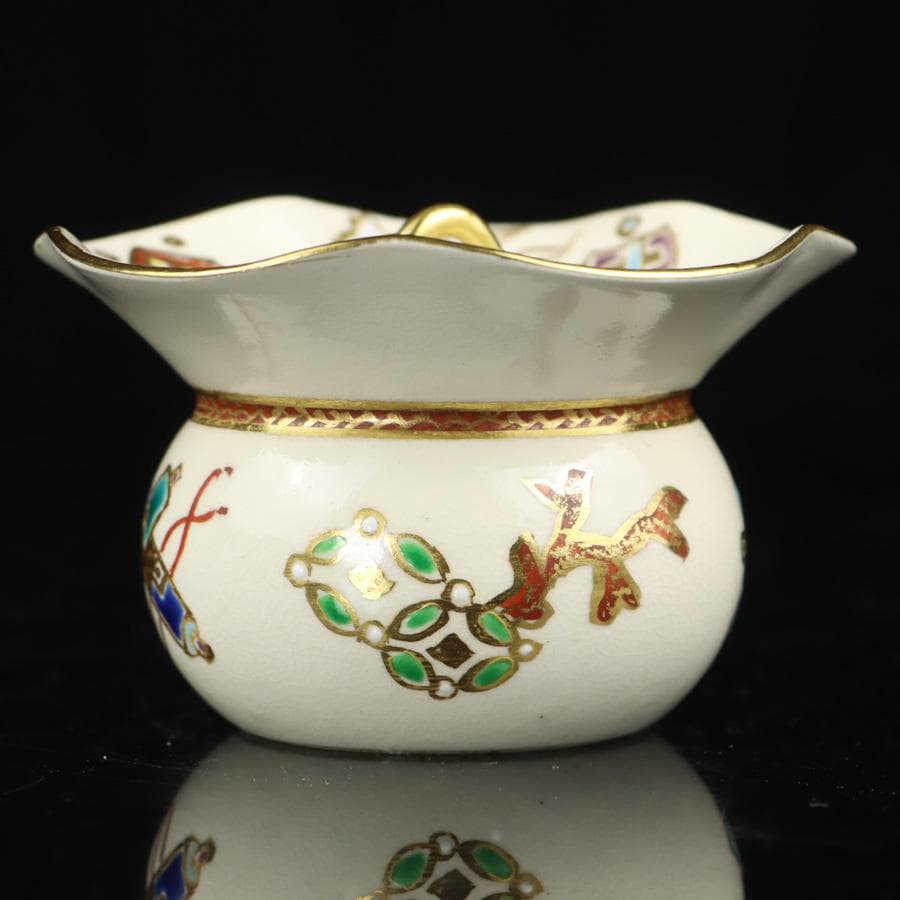 Y3030-2 茶道具 宮川香林 宝尽 袋形薄器 共箱　　GGG