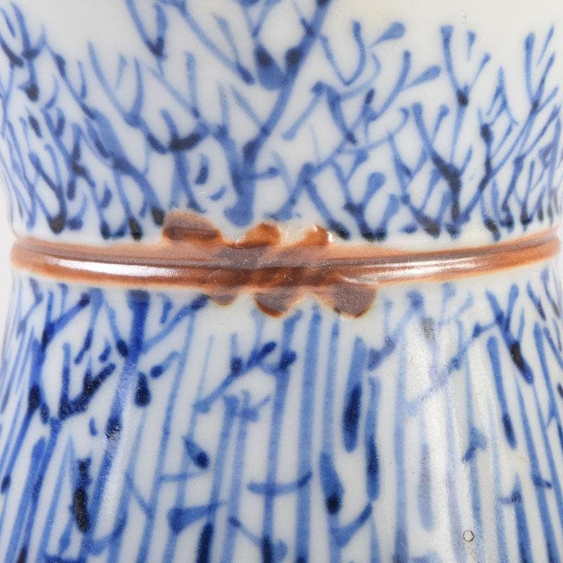 茶道具　京焼　平安昭阿弥造　染付　束柴蓋置　共箱　C　8676