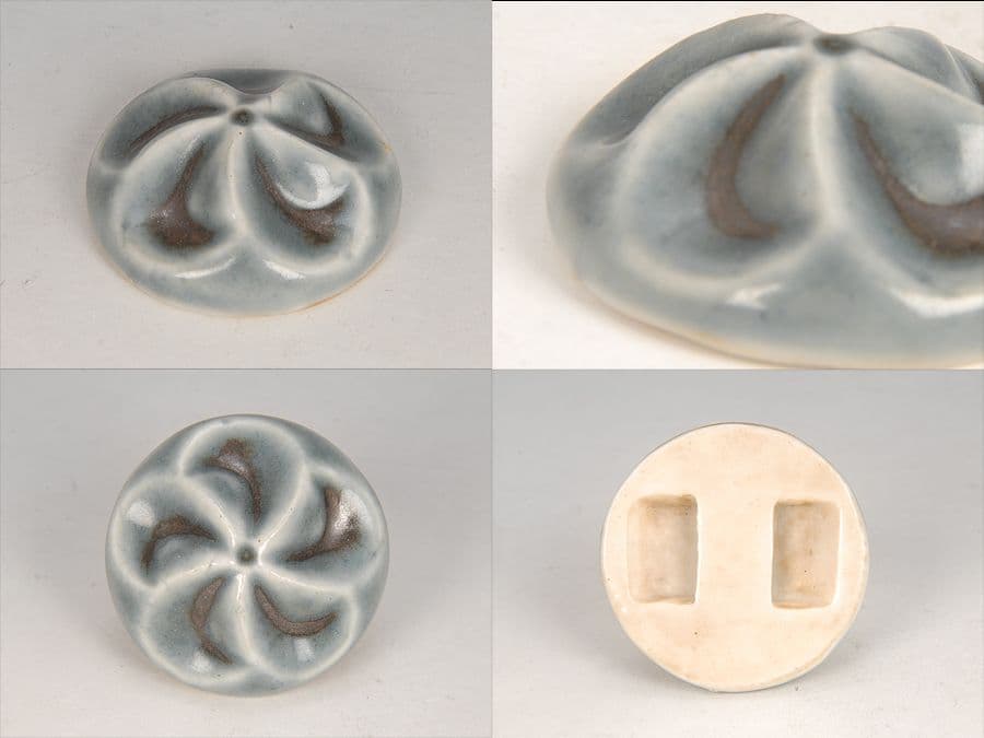 【真作】希少小品 帯留（呉須）　河井寛次郎