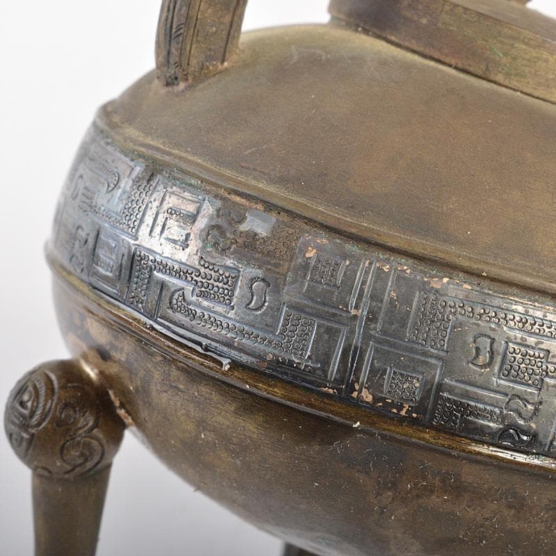 中国　古銅青銅　饕餮文　水注　水滴　M　R7365