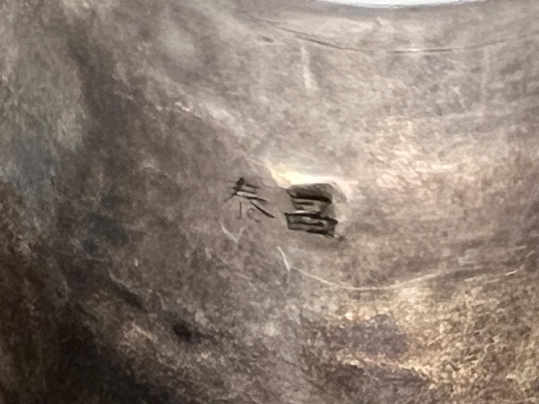 東泰堂専用　角彫　親指リング　斑指　泰昌在銘　竹梅　回字文　手彫　内銀　約17g