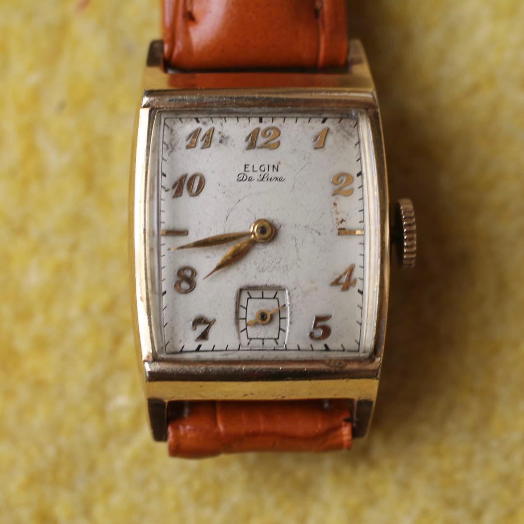 ね*み様 ELGIN Delux 10K アンティーク 腕時計