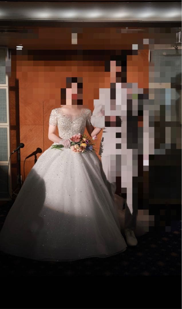 Aライン ビジュー ウェディングドレス/MINLADY BRIDE 美品☆