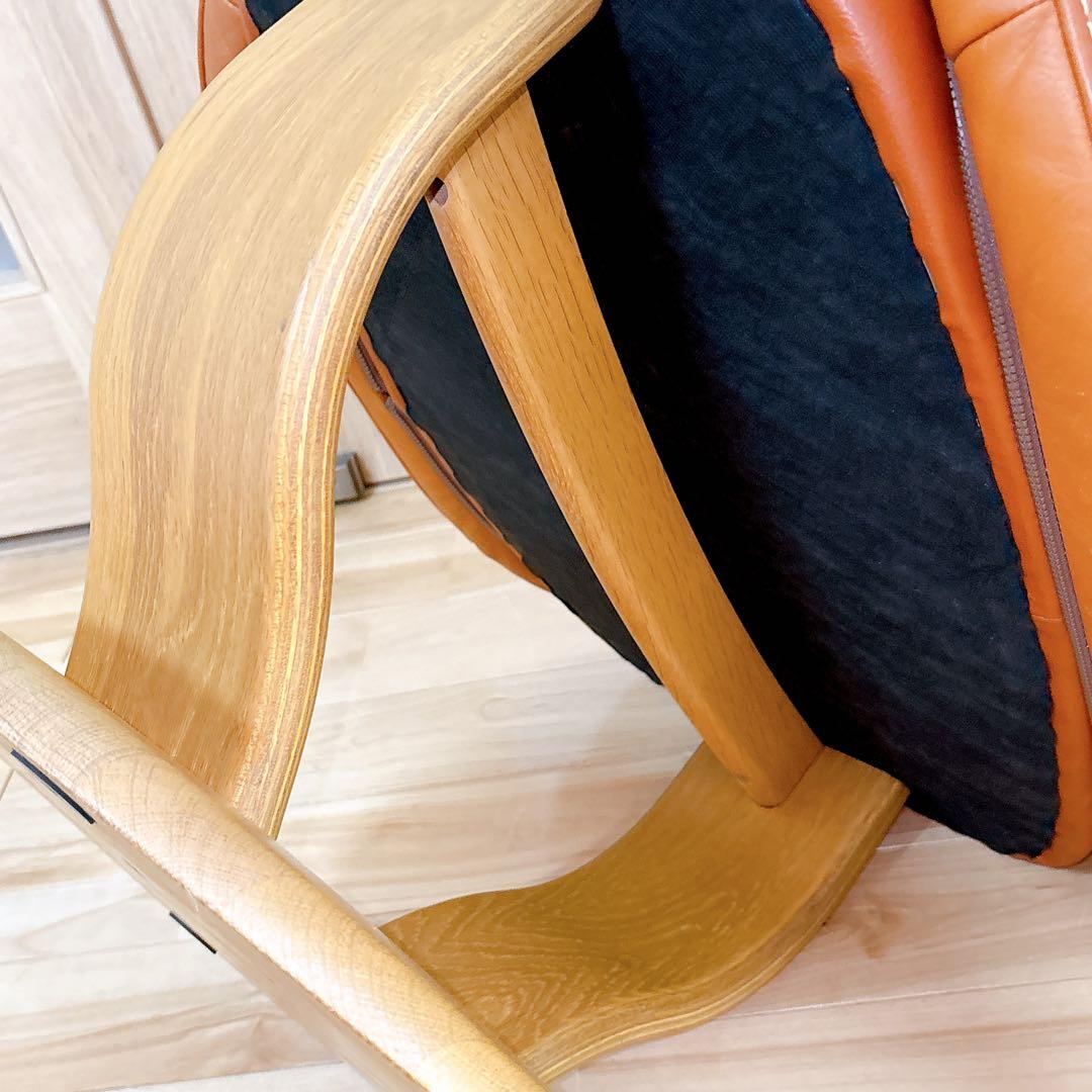 カリモク オットマン 本革 ブラウン 木製