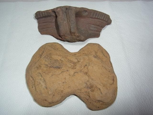 ◆希少 1930年代出土◆鎌倉市 寺分富士塚遺跡 縄文土器片と石器