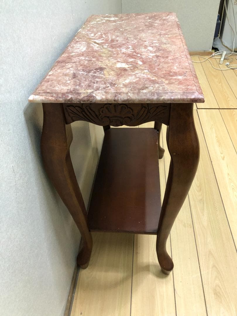 希少品　大理石 ロココ調 クラシック 猫脚 コンソールテーブル 75092-2