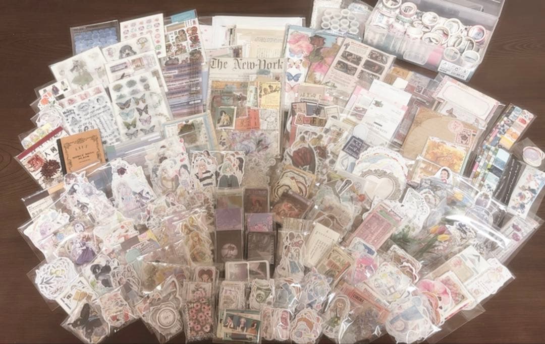 コラージュ 素材 おすそ分け 紙もの シール レトロ まとめ売り セット