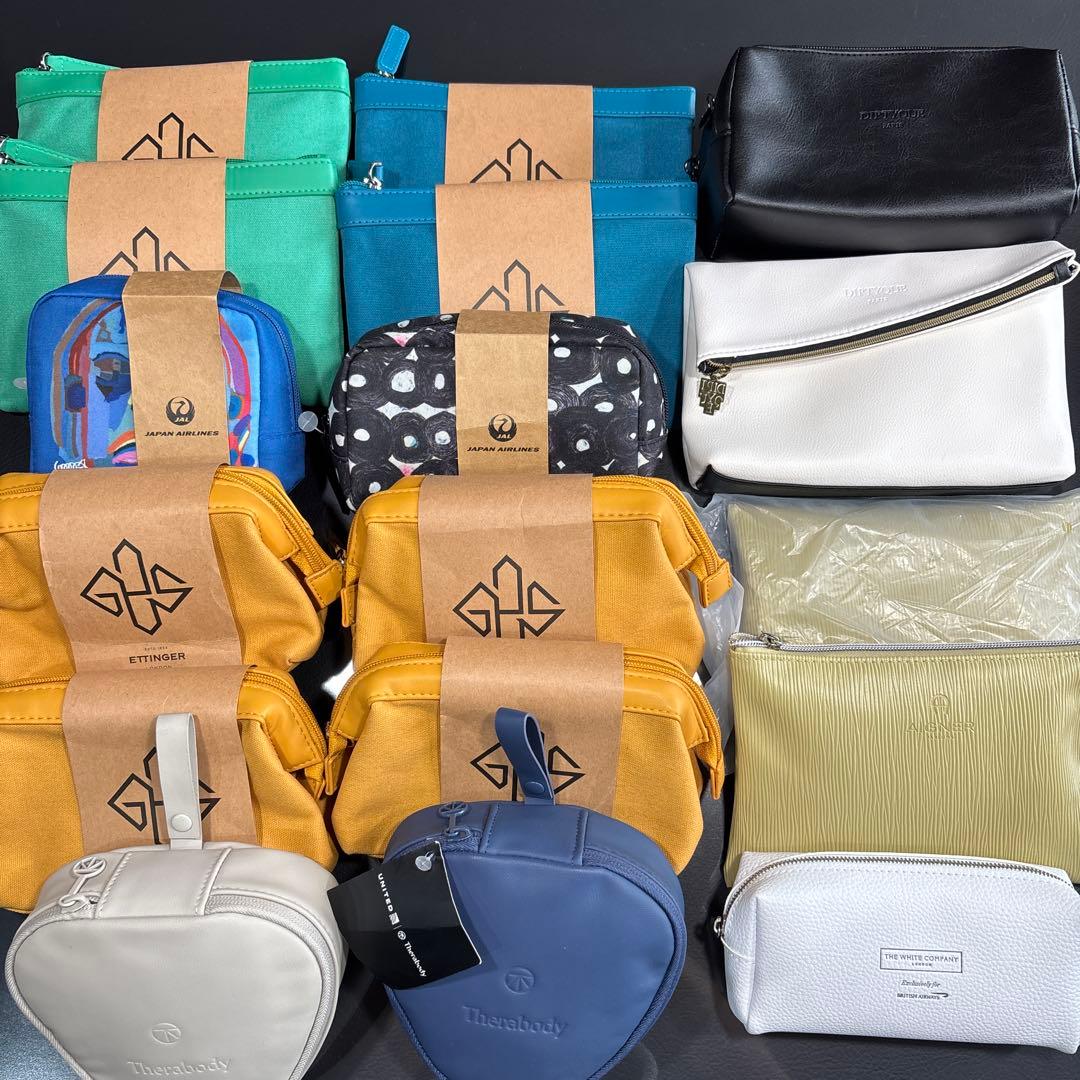 ビジネスクラス　アメニティポーチ　ANA JAL UNITED QATAR 等