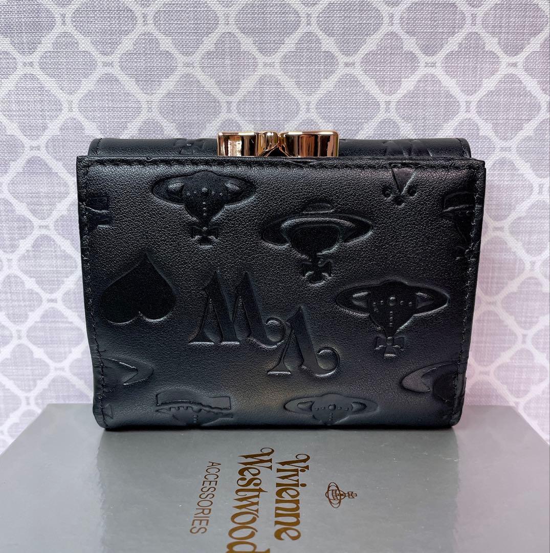 【最新❤︎新品】ヴィヴィアン・ウエストウッド　三折財布 マット黒