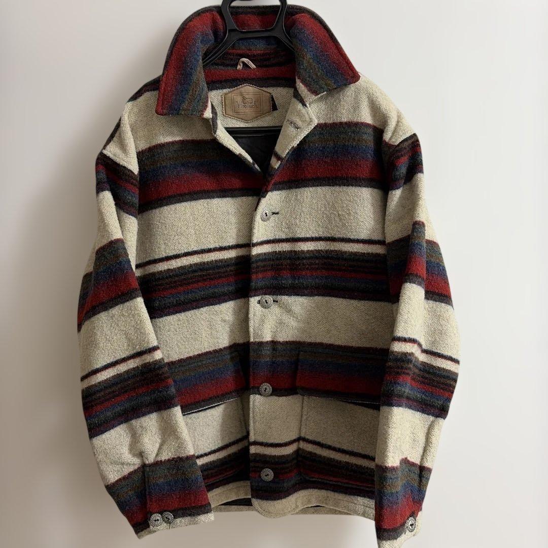 【美品】90'S ウールリッチ WOOLRICH ボーダー柄 ウールジャケット