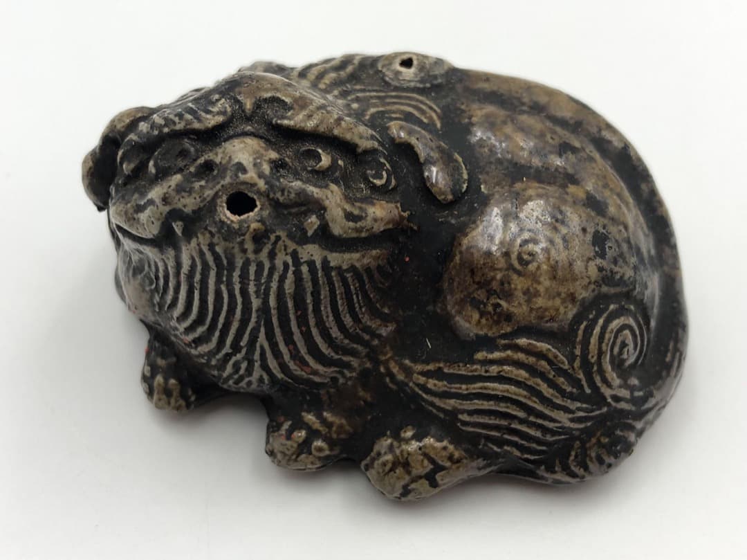 備前 獅子型 水滴 書道具 文房四宝