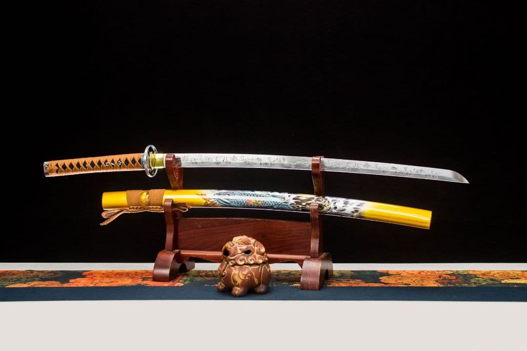 1057-武具 刀装具 日本刀　模造刀 居合刀 武士道 武蔵 鑑賞用 手鍛造打