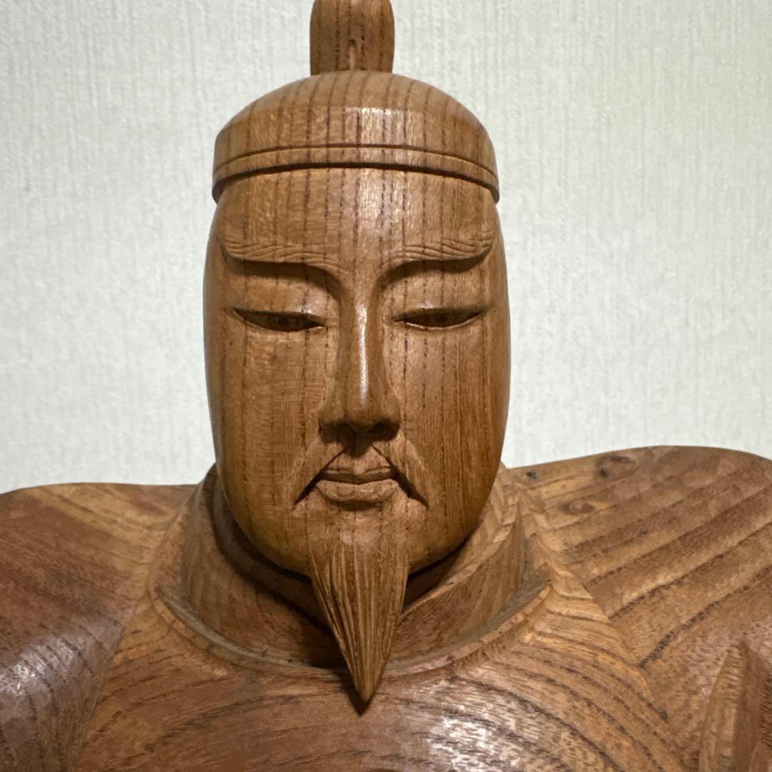 菅公　菅原道真　木彫り　彫刻　工芸品　芸術　置物　オブジェ　骨董品　天神様　仏閣