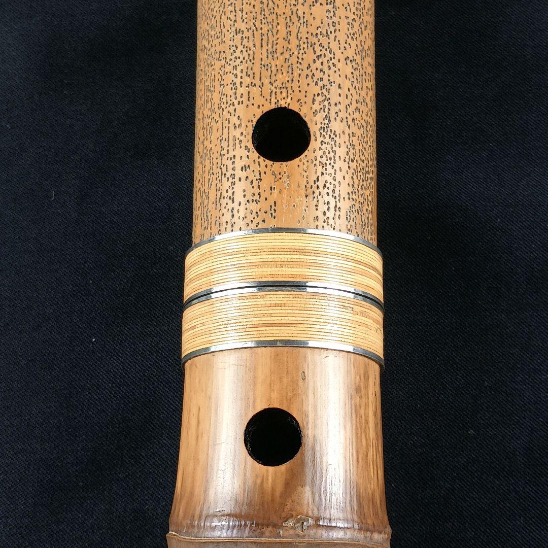 Y3110-3 琴古流 尺八 銀三線 全長54㎝ 古竹製