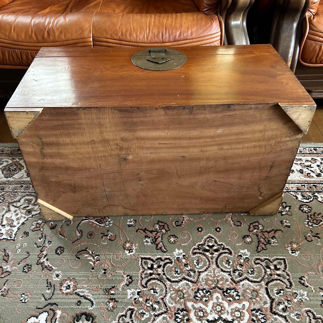 旧家蔵(清時代)樟木？黄花梨？貴重家具大木箱　蔵書画大木箱　珍しいコレクション