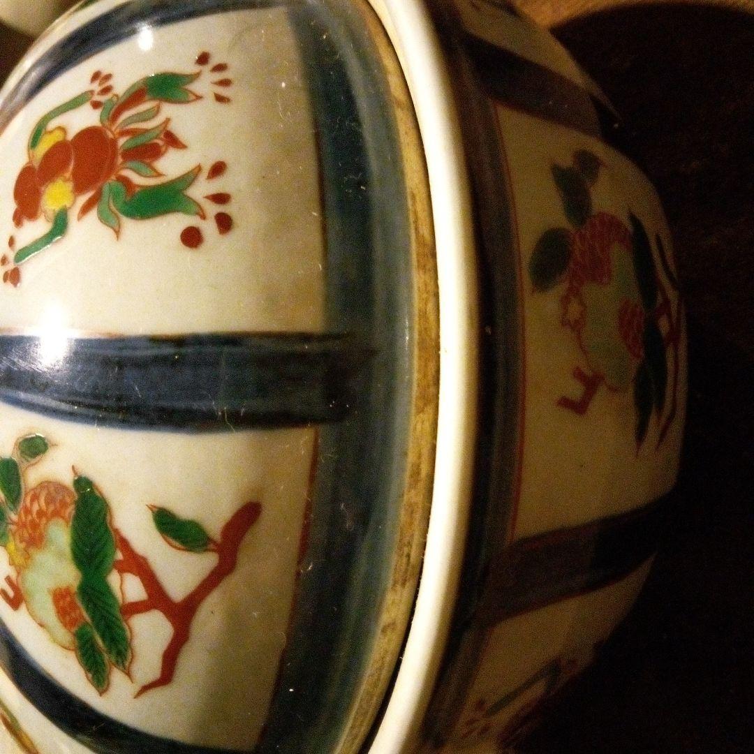 中国陶磁器　明萬歴赤絵　合子