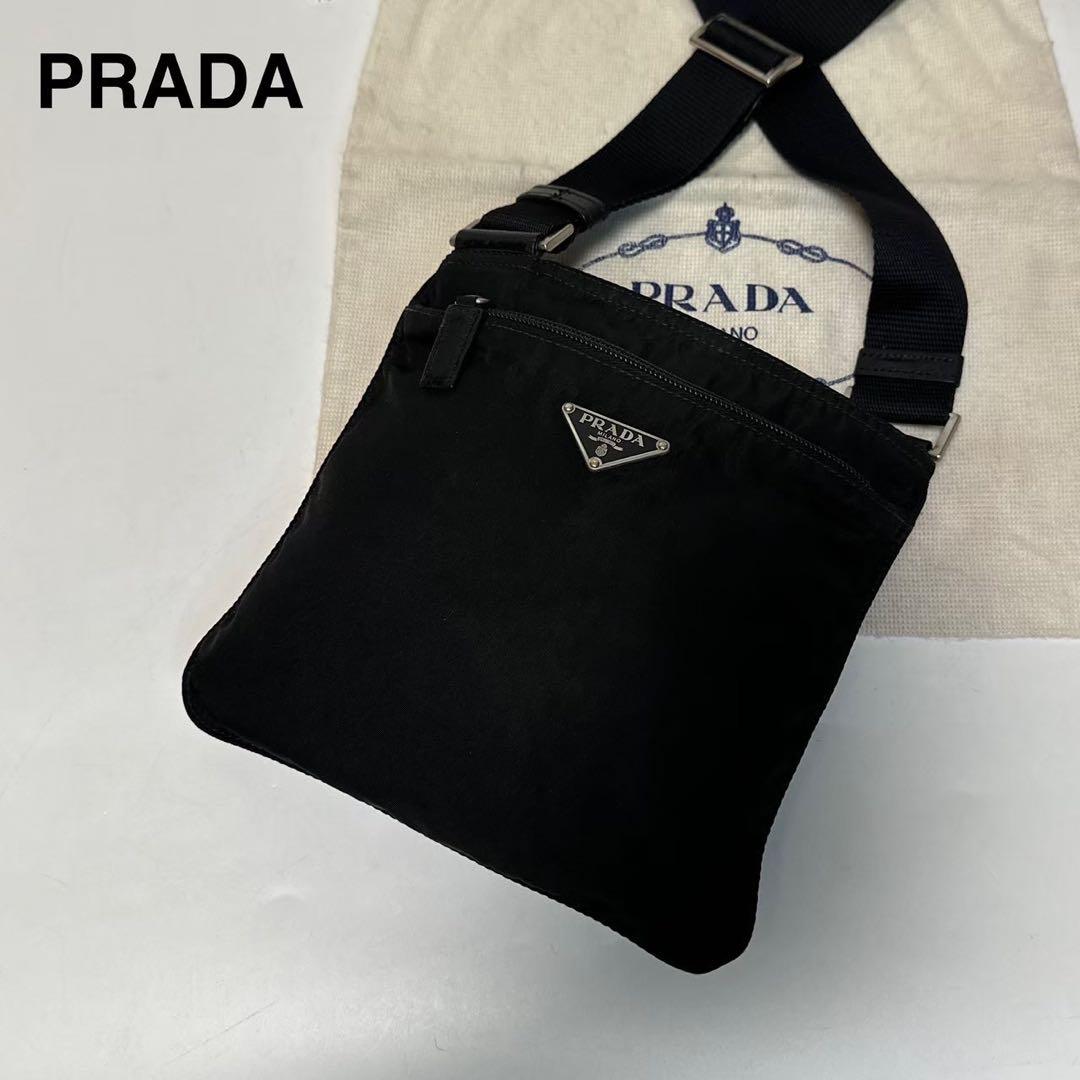 専用o37【美品】プラダ　三角ロゴナイロン　ブラックショルダーバッグサコッシュ.