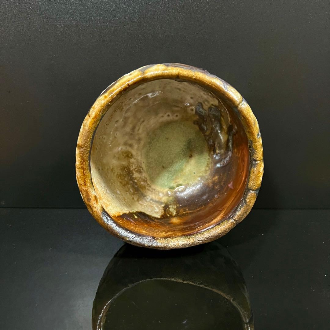 月形那比古　鬼志野茶碗　茶道具　共箱　本物保証！茶碗 茶碗 茶道具 共布