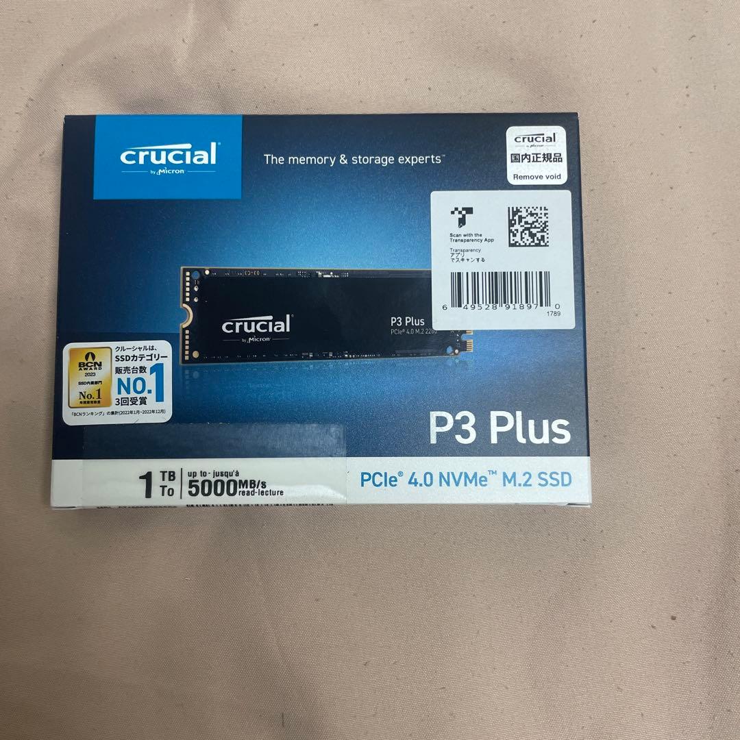 (未開封品)Crucial P3 Plus 1TB m.2 nvme