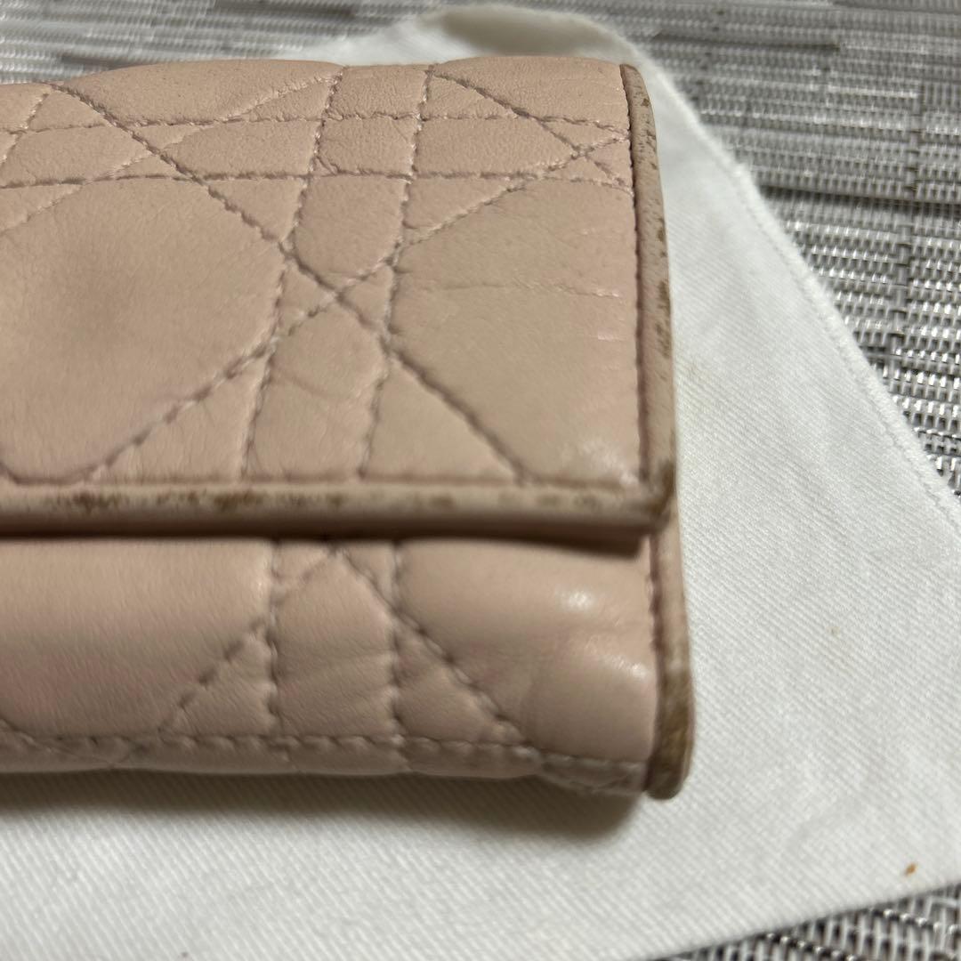 Dior ピンク三つ折り財布