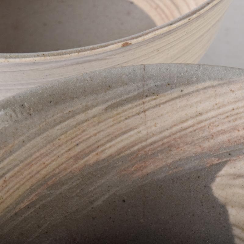 和食器　唐津焼　刷毛目　数茶碗　十客　在銘　時代箱付　C　7513A