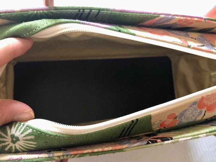 菊と梅柄の利休バッグ