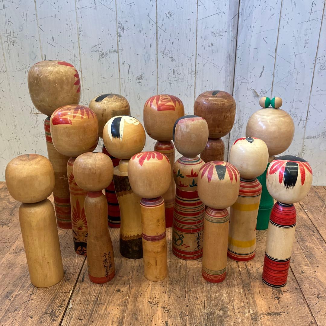 昭和レトロ こけし 小芥子 20体セット セット売り まとめ売り 木製 郷土人形