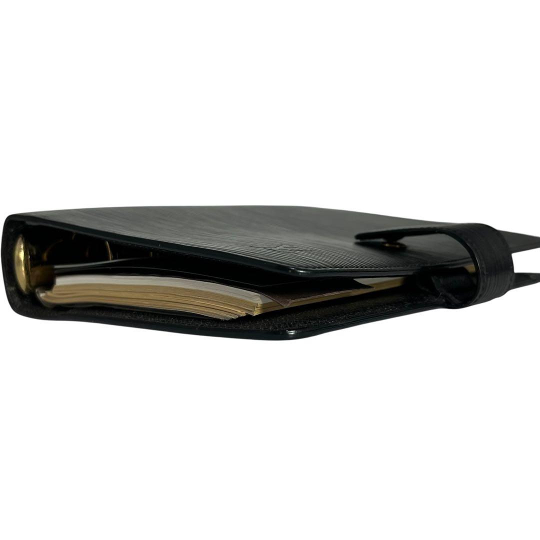 外観美品 ルイヴィトン エピ レザーリング式ファイル 黒 手帳 鑑定済 13