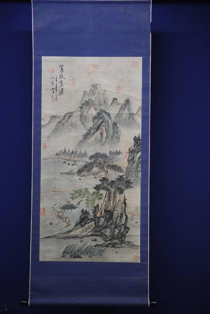不詳/作者不詳/山水人物図/布袋屋掛軸HD-193