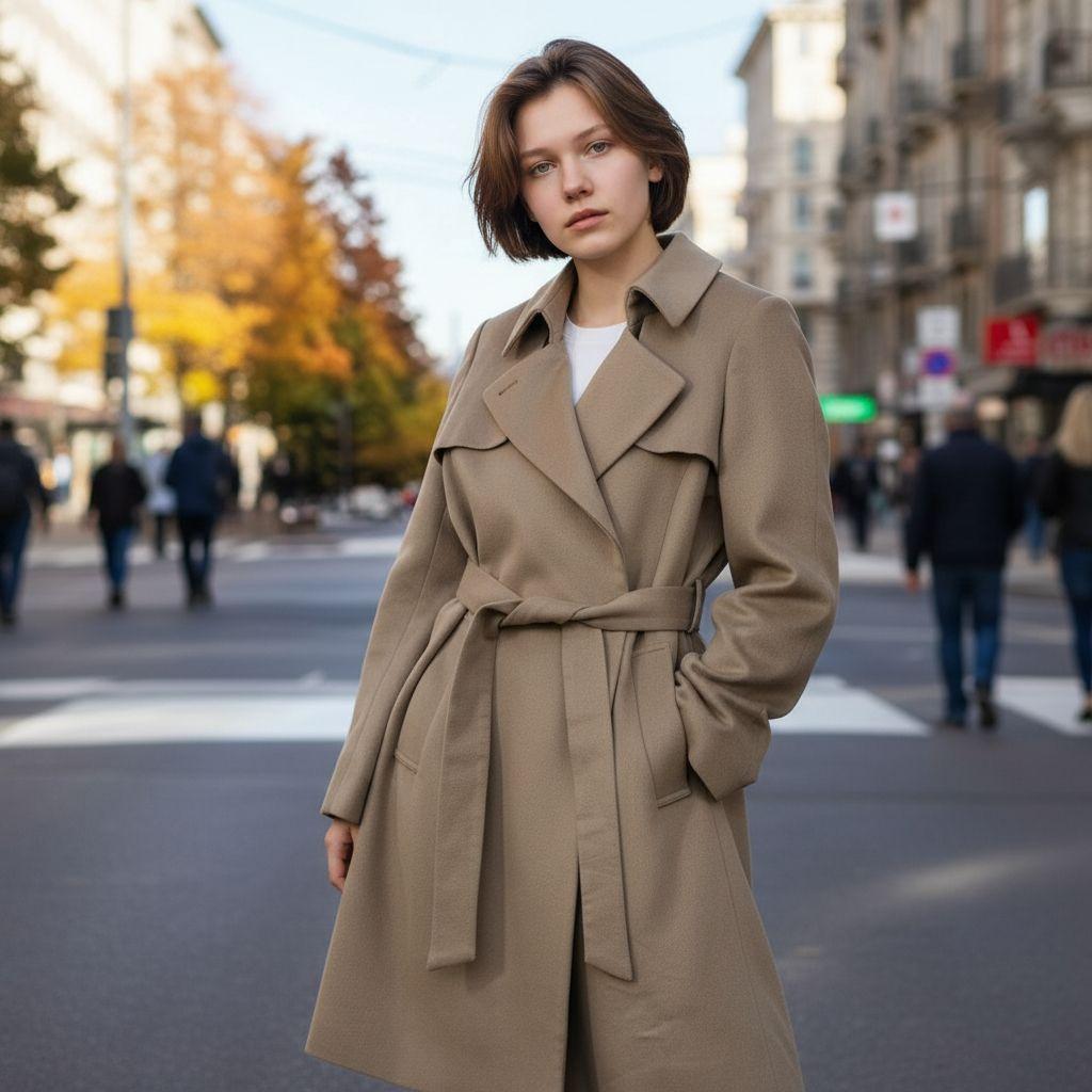 【美品　カシミヤ100%】デプレ　チェスターコート　コロンボ　ベルト　Aライン